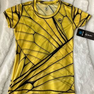 INKnBURN Yellow and Black Graphic Short Sleeve Tee